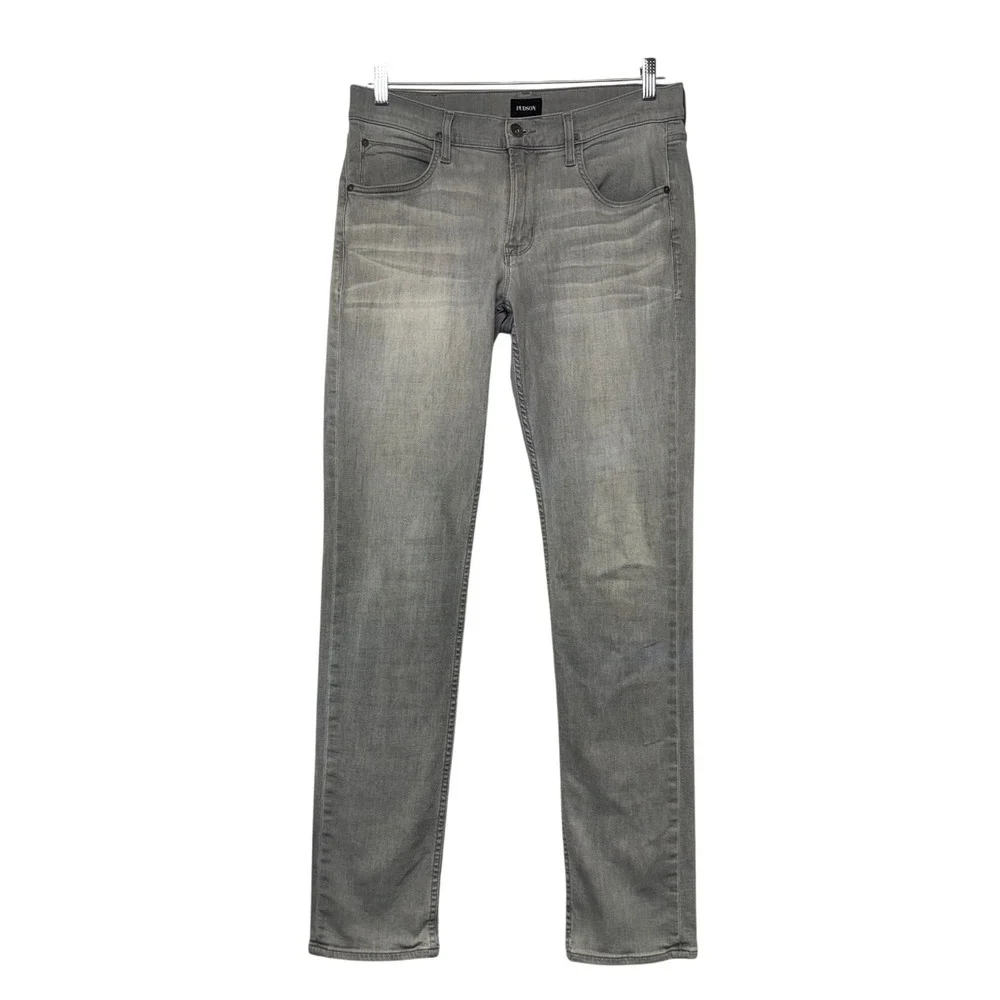 Hudson Blake Slim Straight Grey Jeans Mens 32‎ Grey Wash Denim Pants